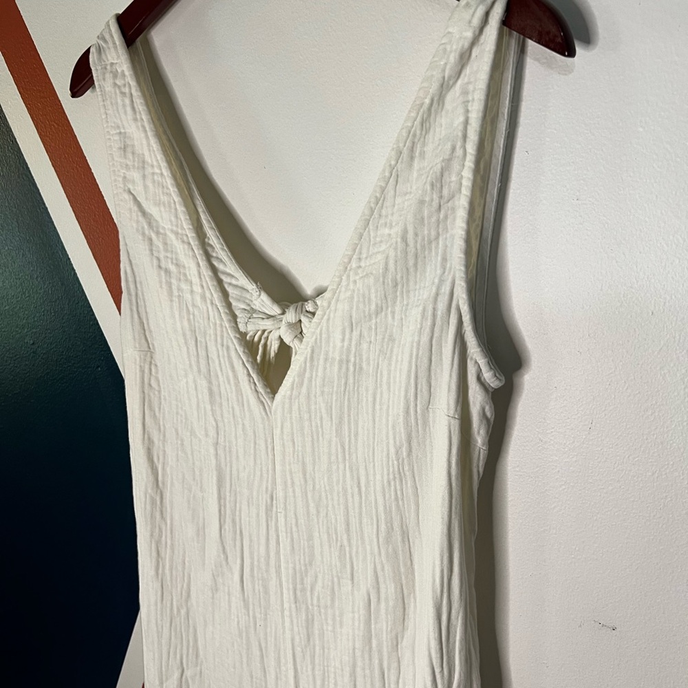 Madewell Cream Sleeveless V-Neck Jumpsuit - Picture 4 of 7